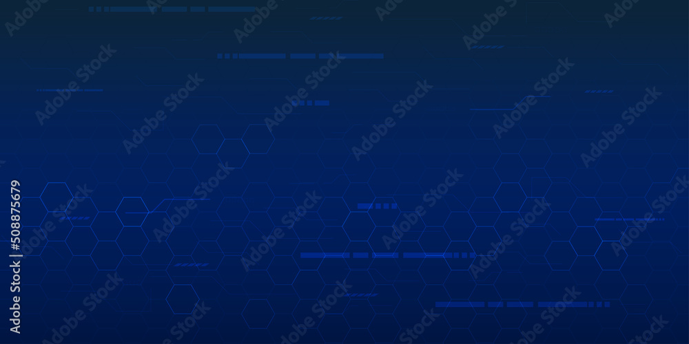 Poster abstract line and hexagons technology background