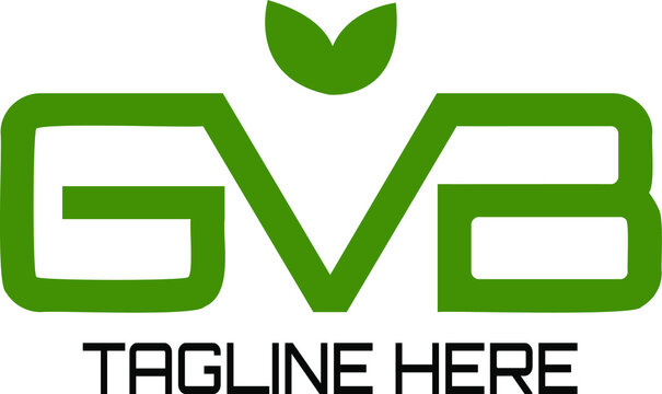 GVB initial with leaf logo vector design company