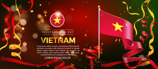 Independence Day of Vietnam. Banner Illustration, Poster Template Design
