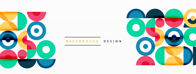 Fototapeta premium Colorful circle abstract background. Template for wallpaper, banner, presentation, background
