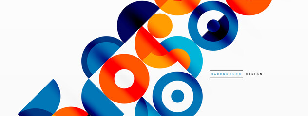 Colorful circle abstract background. Template for wallpaper, banner, presentation, background