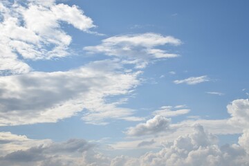 Cloudscape with blue sky and white clouds
