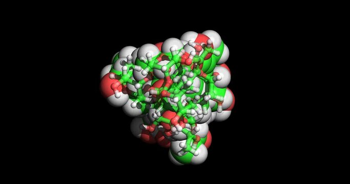 Plicamycin, anticancer drug, 3D molecule, spinning 4K