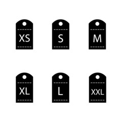 Set of size clothing label vector