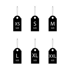 Set of size clothing label vector