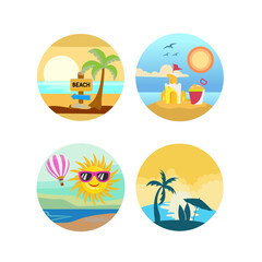 Fototapeta na wymiar Summer beach logo design template