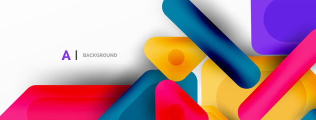 Colorful geometric shapes lines, squares and triangles. Abstract background for wallpaper, banner or landing page