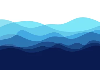 Fotobehang Ocean sea blue wave with ripples background © Harryarts