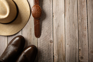 boots hat and belt