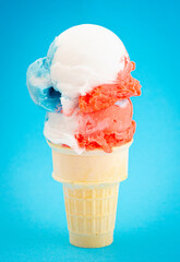 Red White and Blue Frozen Sherbet Ice