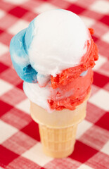 Red White and Blue Frozen Sherbet Ice