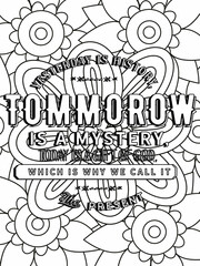 Life is good. Quote coloring page. Affirmation coloring. Vector illustration.