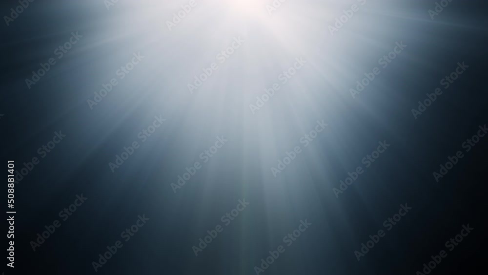 Poster 4k 3d looped top shine light rays on blue background animation motion graphics with volume light ray