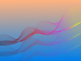 Illustration of beautiful multicolored wavy lines.