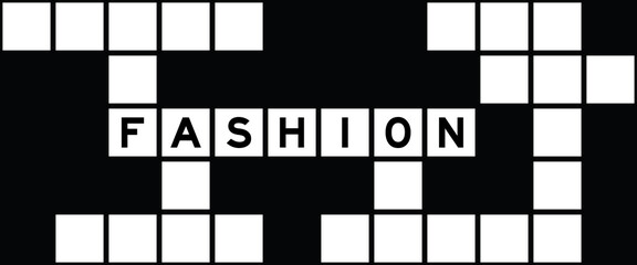 Alphabet letter in word fashion on crossword puzzle background