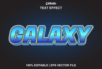 galaxy text effect with blue color and editable.