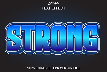 strong text effect with blue color editable.