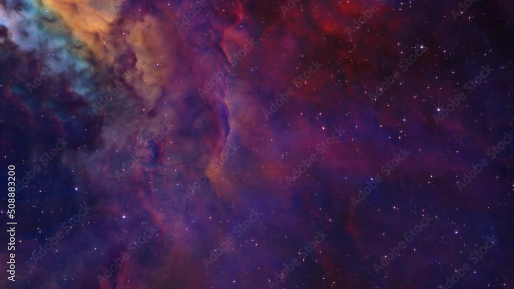Canvas Prints flying to nebula with strars sky.
