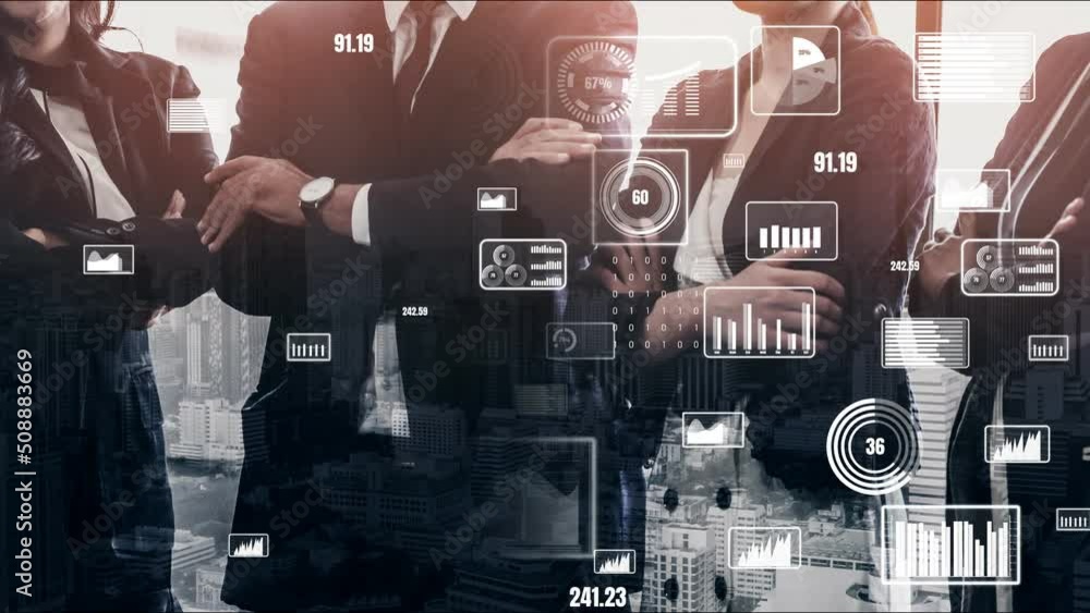 Poster conceptual business dashboard for financial data analysis . 3d render computer graphic .