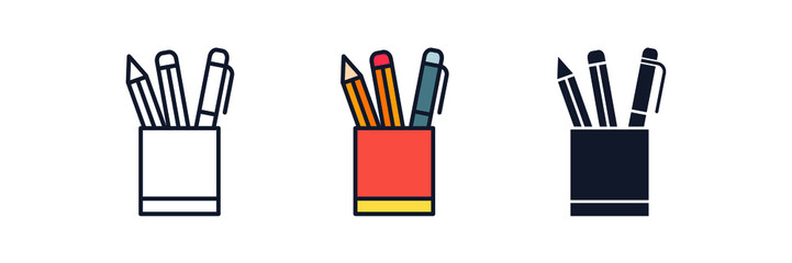 pen holder icon symbol template for graphic and web design collection logo vector illustration