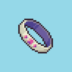 Editable vector ring pixel art illustration for game development, game asset, web asset, graphic design, and printed purpose.