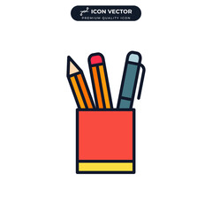 pen holder icon symbol template for graphic and web design collection logo vector illustration