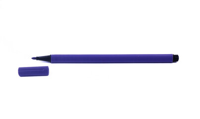 purple felt - tip pen lies isolated on a white background