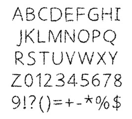 illustration of alphabet letters isolated on white background