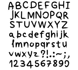 illustration of alphabet letters isolated on white background