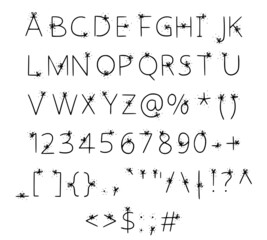 illustration of alphabet letters isolated on white background