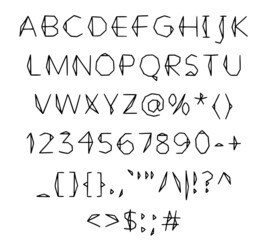 illustration of alphabet letters isolated on white background