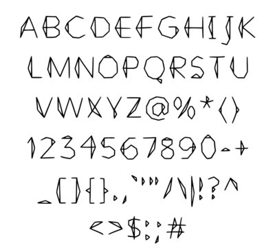 illustration of alphabet letters isolated on white background