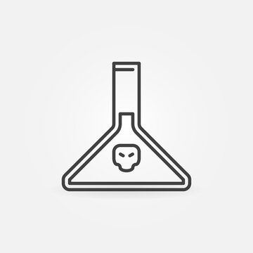 Chemical Pollution vector Erlenmeyer Flask concept line icon