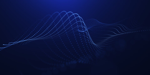 Abstract beautiful wave technology blue background. Digital blue light effect corporate concept background.