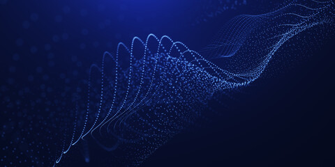 beautiful wave abstract technology blue background