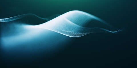 network connection concept blue wave illustration background. Futuristic concept data digital background. 