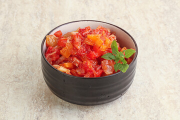 Hungary vegetarian Lecho with vegetables