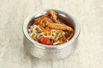 Chinese wok with chicken and teriyaki