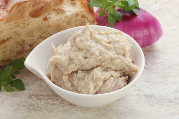 Jewish traditional cuisine herring mousse Forsmak