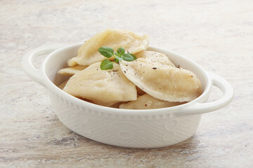 Russian traditional Vareniki - dumplings with potato