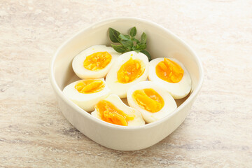 Boiled chicken egg for breakfast
