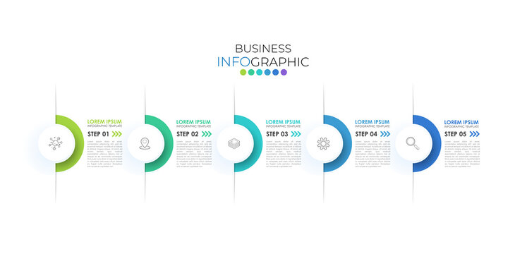 Modern infographic Timeline template can be used for workflow layout, diagram, number options, web design. Infographic business concept with 5 option, parts, steps or processes.