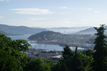 Panorámica de Vigo, Galicia en verano.