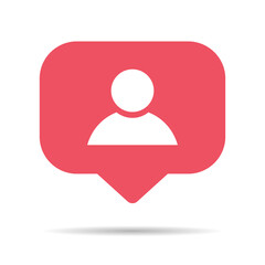 Follower notification symbol for application instagram. Web app button for social media. Vector illustration icon
