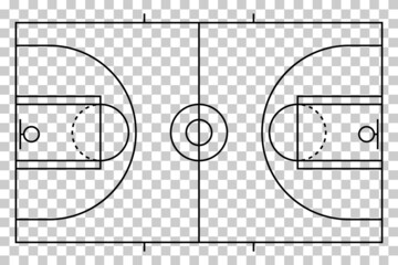 Basketball court icon, floor parquet  area, top american sport symbol, basket field vector illustration