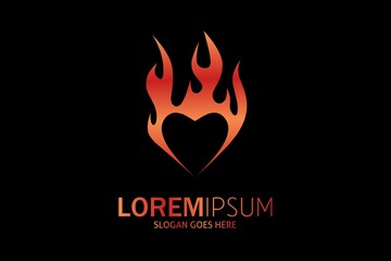 The fire logo in the form of love, suitable for any media related to the day of affection