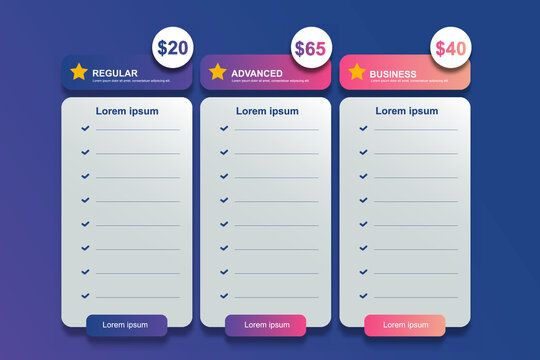 Presentation data table template