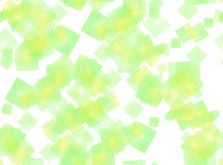 緑の水彩のスクエア壁紙、背景（シームレス）