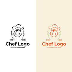 Restaurant Logo Template. Chef Cook Hat Symbol. suitable for company logo, print, digital, icon, apps, and other marketing material purpose.
