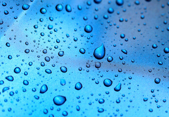 Background is unusual with drops of water